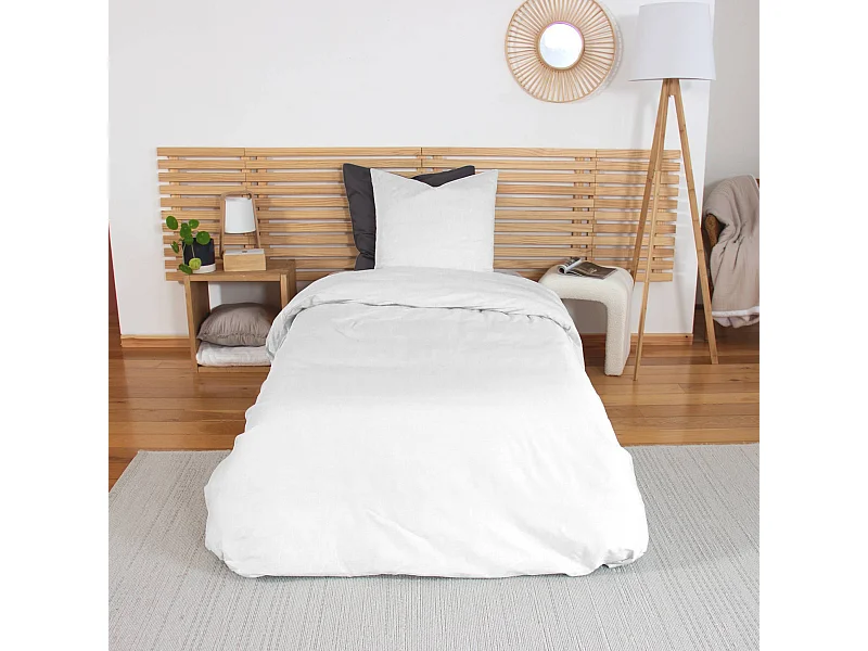 Biancheria da letto in percalle di cotone bianco