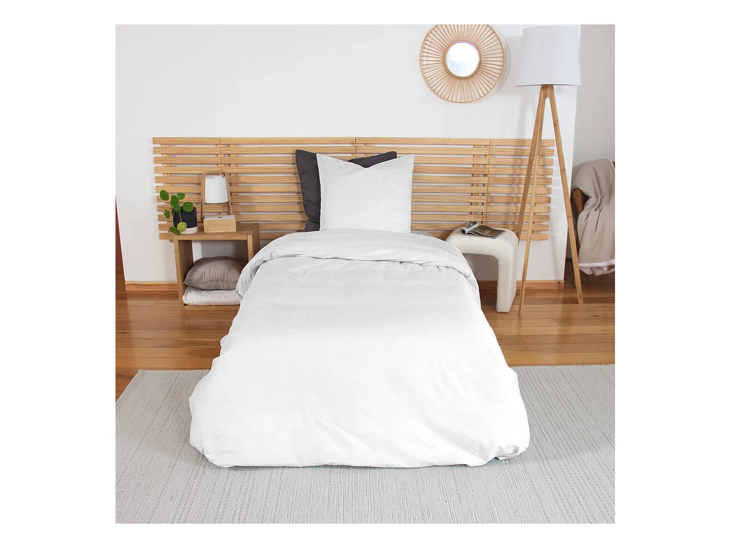 Juego de funda nórdica de algodón blanco