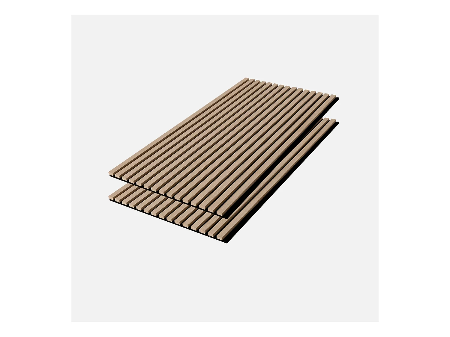 Set de 2 panneaux muraux acoustiques décoratifs en feutrine et MDF chêne 60x120cm - Kyoto