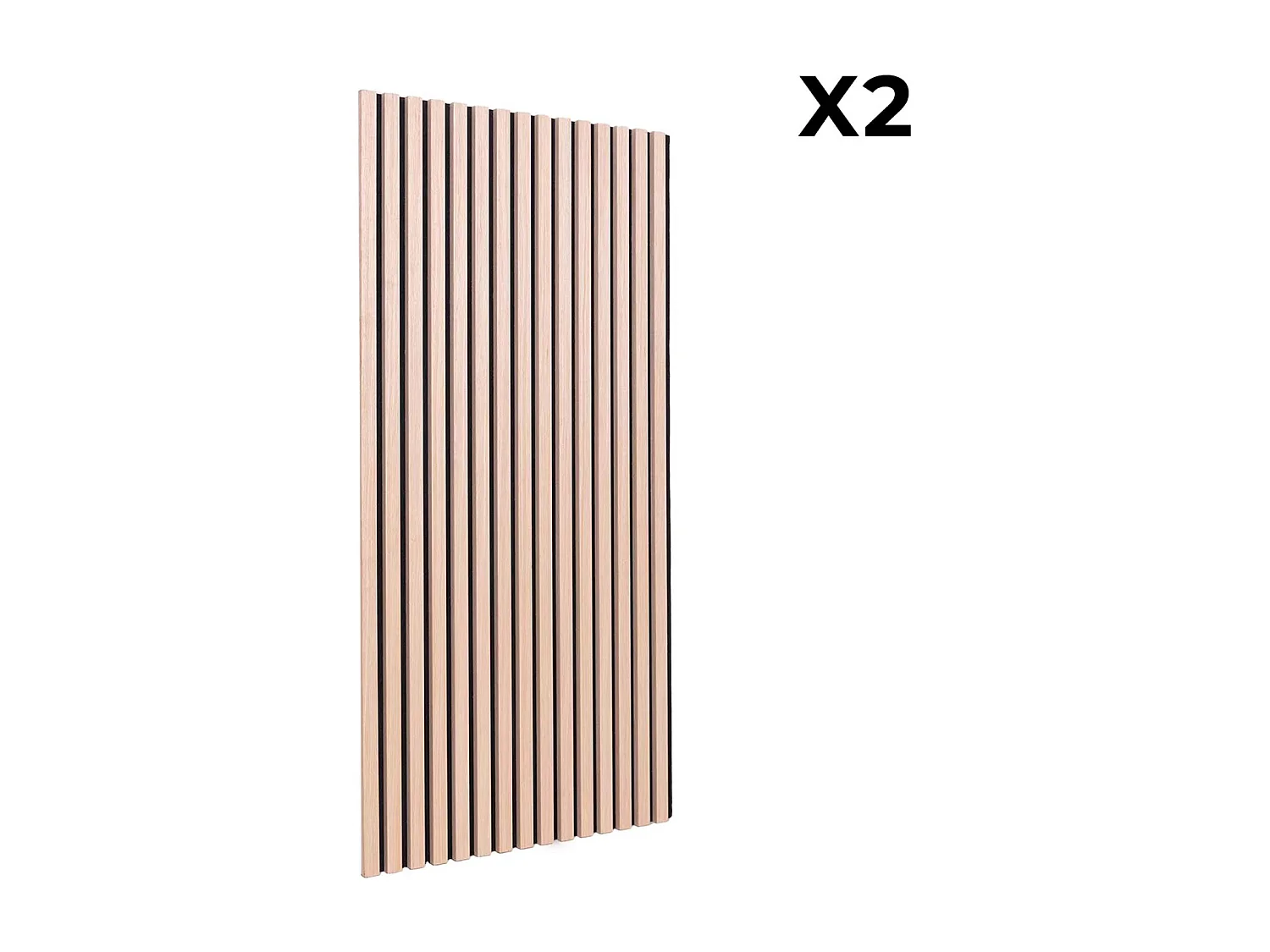 Set de 2 panneaux muraux acoustiques décoratifs en feutrine et MDF chêne 60x120cm - Kyoto