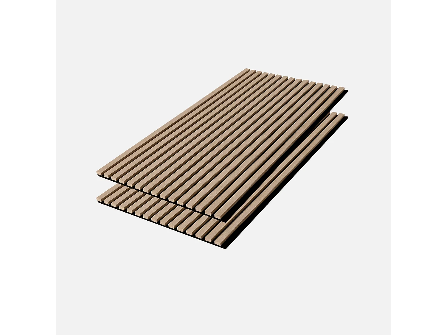 Set de 2 panneaux muraux acoustiques décoratifs en feutrine et MDF chêne 60x120cm - Kyoto