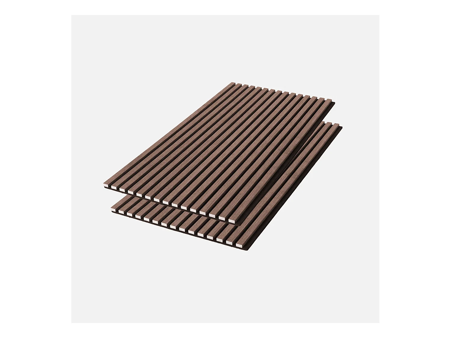 Set de 2 panneaux muraux acoustiques décoratifs en feutrine et MDF noyer 60x120cm - Kyoto
