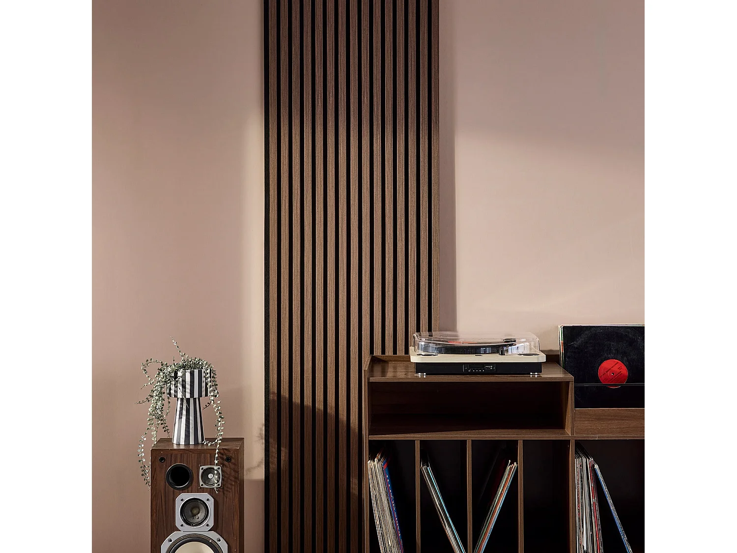 Set de 2 panneaux muraux acoustiques décoratifs en feutrine et MDF noyer 60x120cm - Kyoto