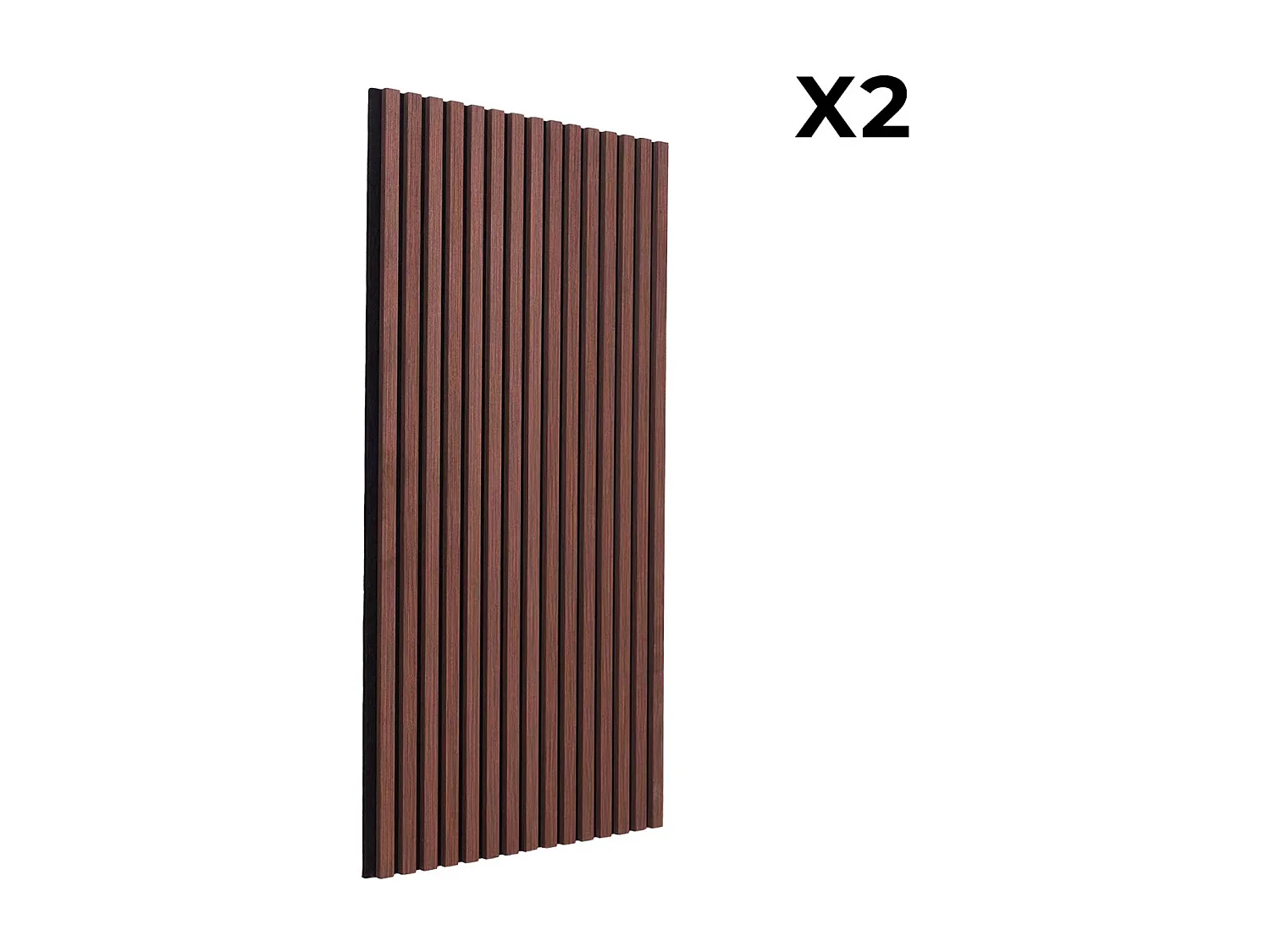 Set de 2 panneaux muraux acoustiques décoratifs en feutrine et MDF noyer 60x120cm - Kyoto