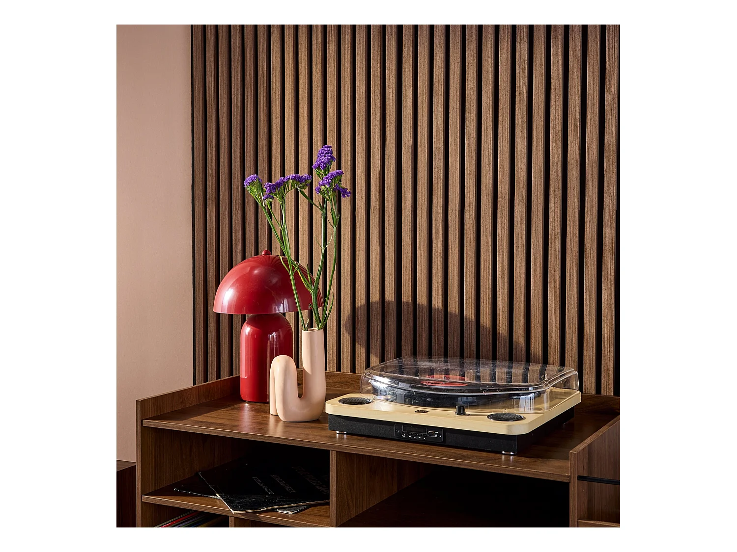 Paneles murales acústicos decorativos, color nogal nogal