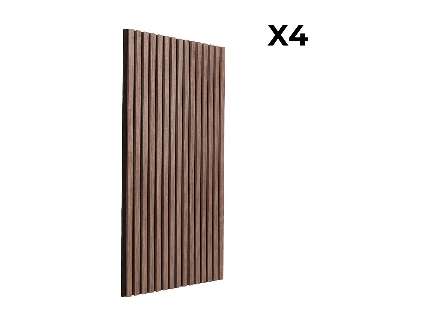 Set de 4 panneaux muraux acoustiques décoratifs en feutrine et MDF noyer 60x120cm - Kyoto