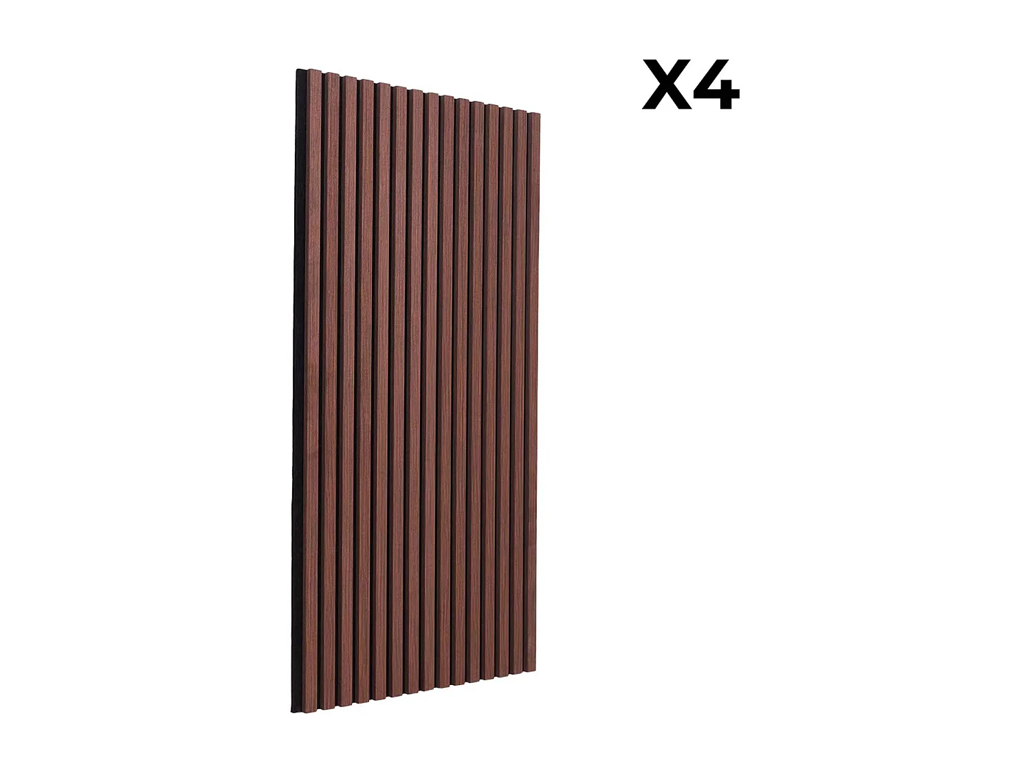 Set de 4 panneaux muraux acoustiques décoratifs en feutrine et MDF noyer 60x120cm - Kyoto