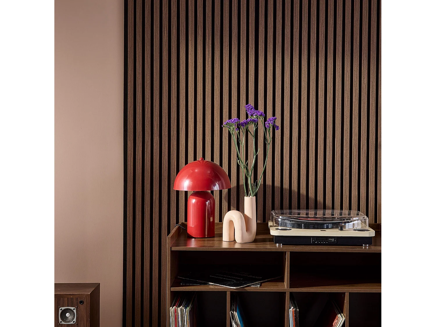 Set de 4 panneaux muraux acoustiques décoratifs en feutrine et MDF noyer 60x120cm - Kyoto