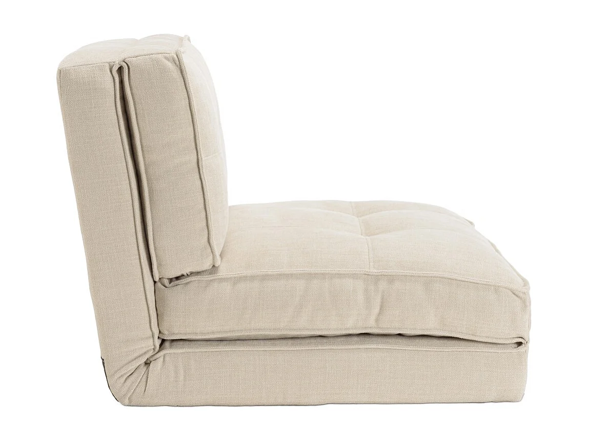 ANGELE - Chauffeuse convertible 1 place en tissu couleur écru