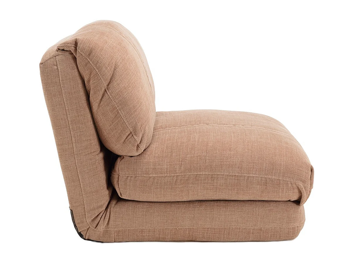 ANGELE - Chauffeuse 1 place convertible en tissu couleur vieux rose