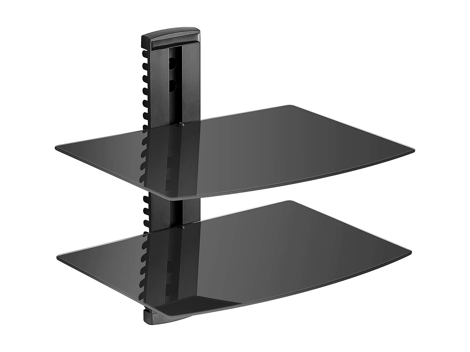 Étagères SucceBuy Flottantes en Verre à 2 Niveaux Supportant 8,2 kg Support Mural pour Téléviseur Noir