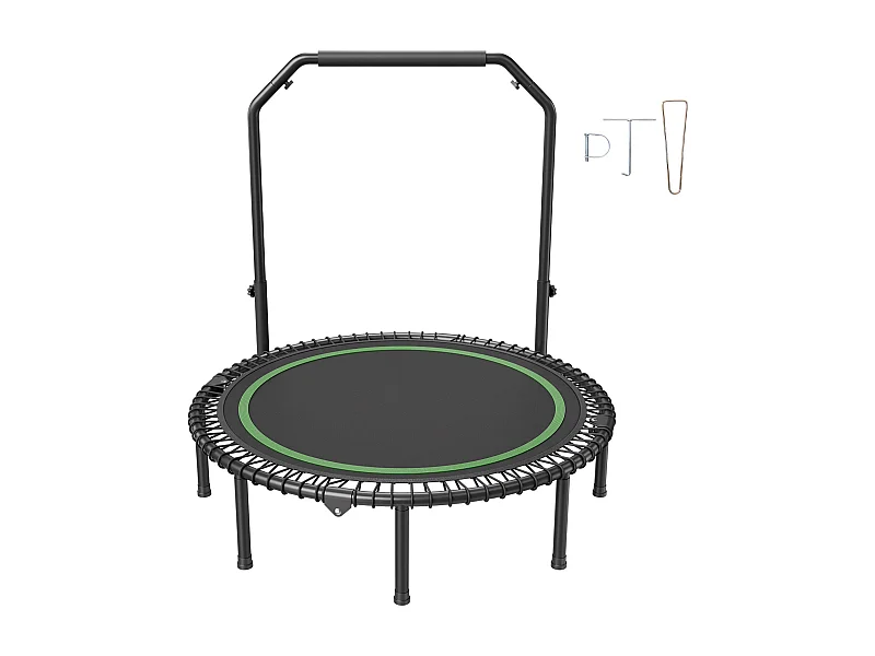 Trampoline de Fitness SucceBuy, 1290 mm, Charge de 205 kg, avec Poignée en Mousse RÉglable à 4 Niveaux