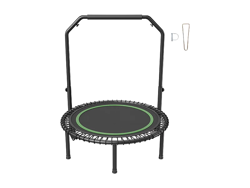 Trampoline de Fitness SucceBuy, Mini Trampoline Pliable avec Poignée, 1027 mm, Charge de 150 kg