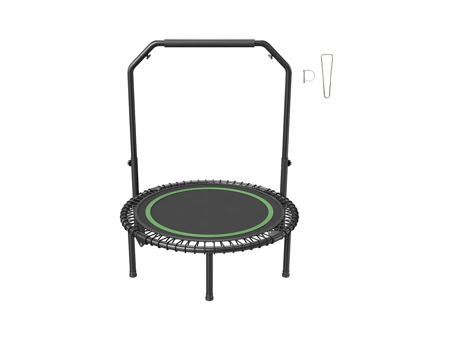 Trampoline de Fitness SucceBuy, Mini Trampoline Pliable avec Poignée, 1027 mm, Charge de 150 kg