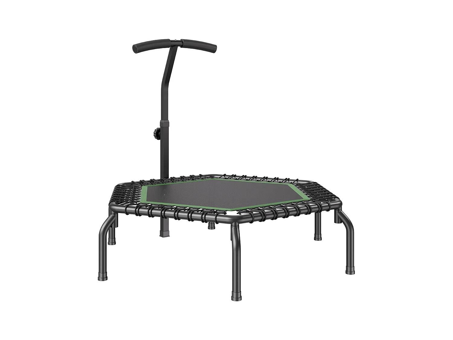 Trampoline de Fitness SucceBuy, Mini Trampoline, 1385 mm, Charge de 205 kg, Poignée RÉglable