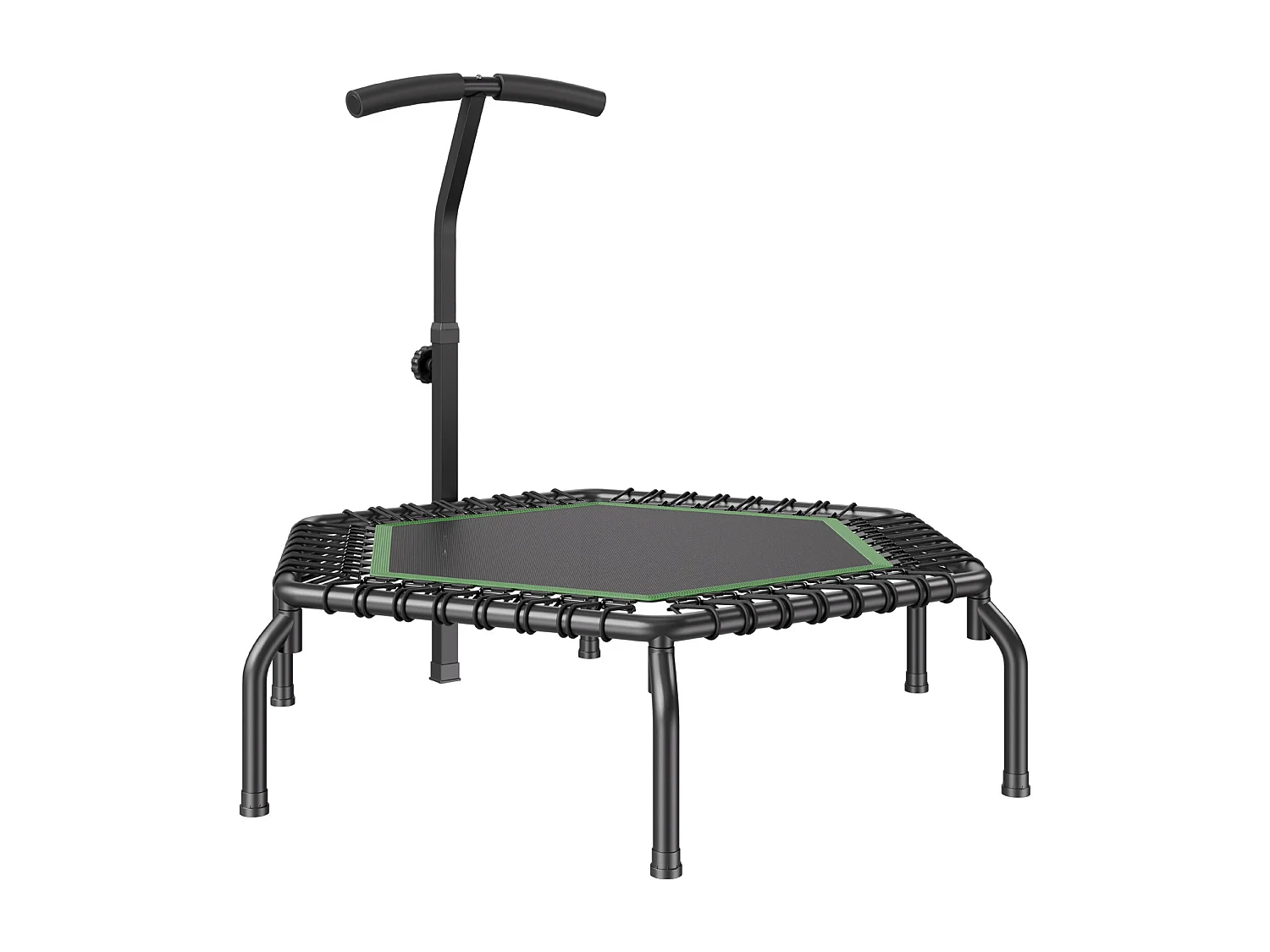 Trampoline de Fitness SucceBuy, Mini Trampoline, 1385 mm, Charge de 205 kg, Poignée RÉglable