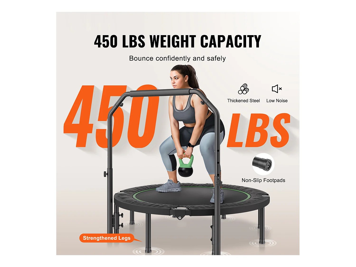 Trampoline de Fitness SucceBuy, 1315 mm, Charge de 205 kg, pour Exercice, Entraînement, Fitness pour Adultes