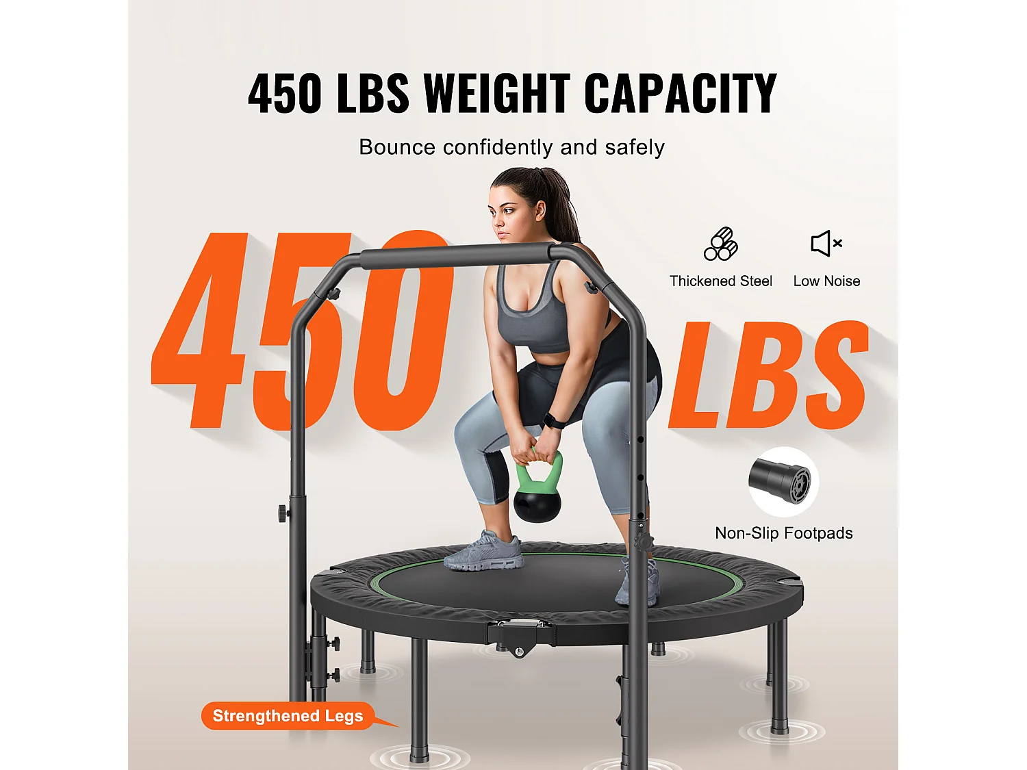 Trampolina do Fitnessu SucceBuy, 1315 mm, Ładunek 205 kg, do Ćwiczeń, Treningu, Fitnessu dla Dorosłych