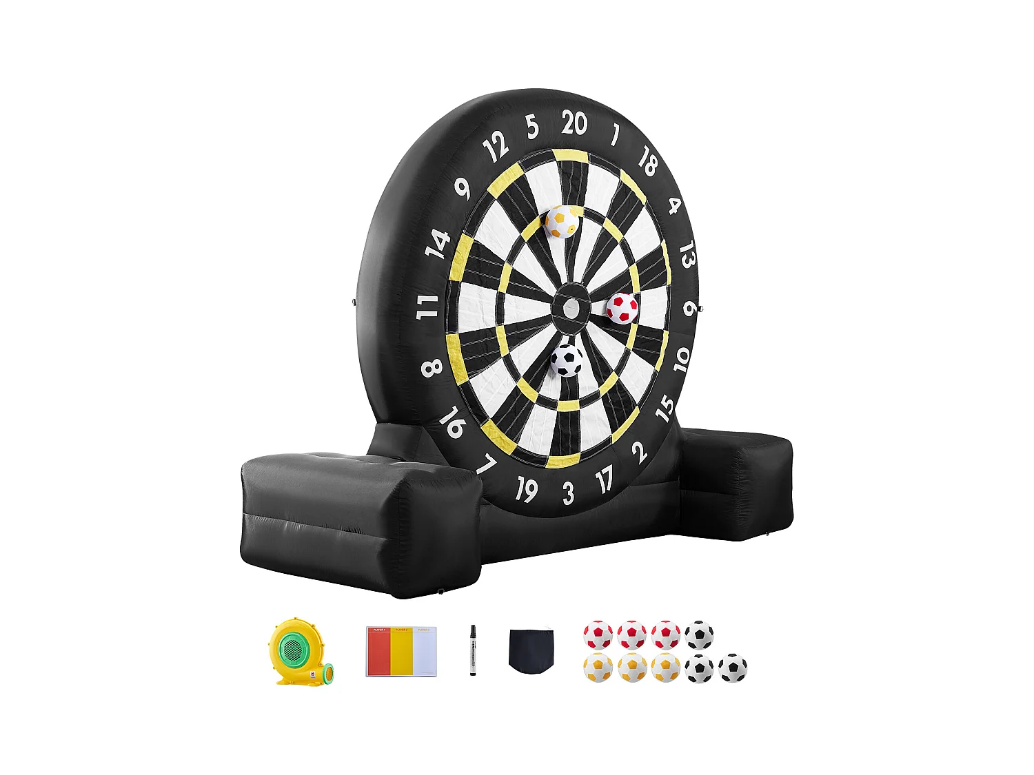 Nadmuchiwana Bramka do Piłki Nożnej SucceBuy, 2500 mm, 9 Piłek i Pompą Powietrza