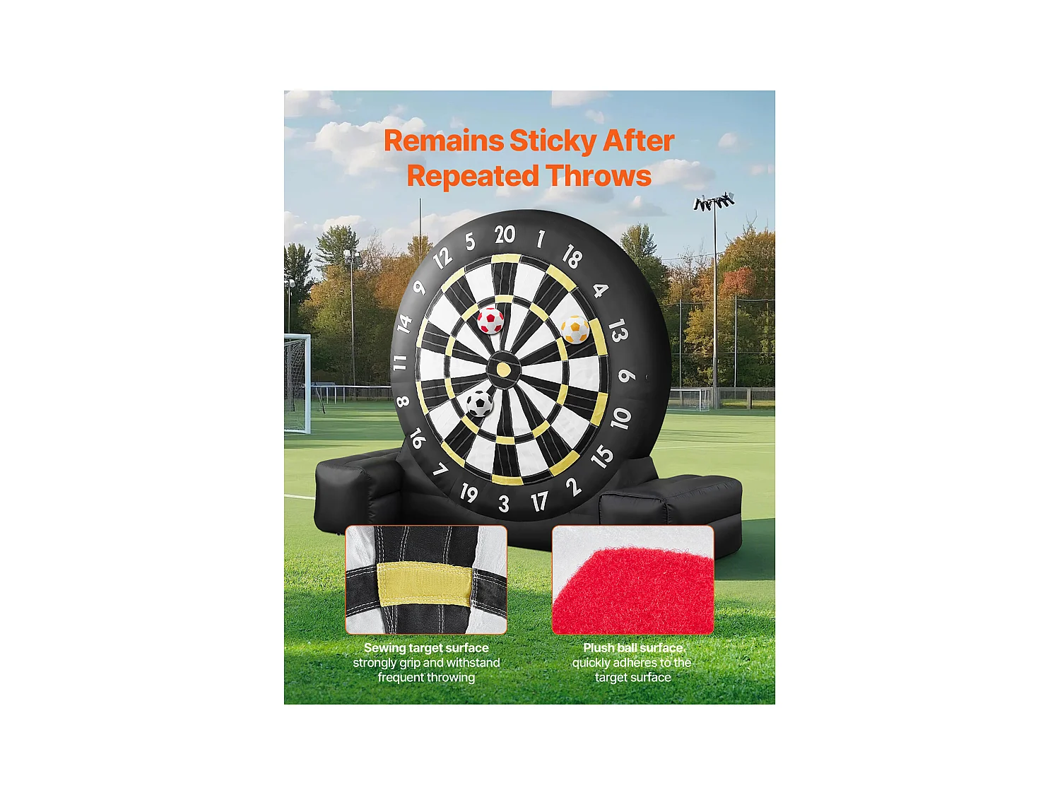 Nadmuchiwana Bramka do Piłki Nożnej SucceBuy, 2500 mm, 9 Piłek i Pompą Powietrza