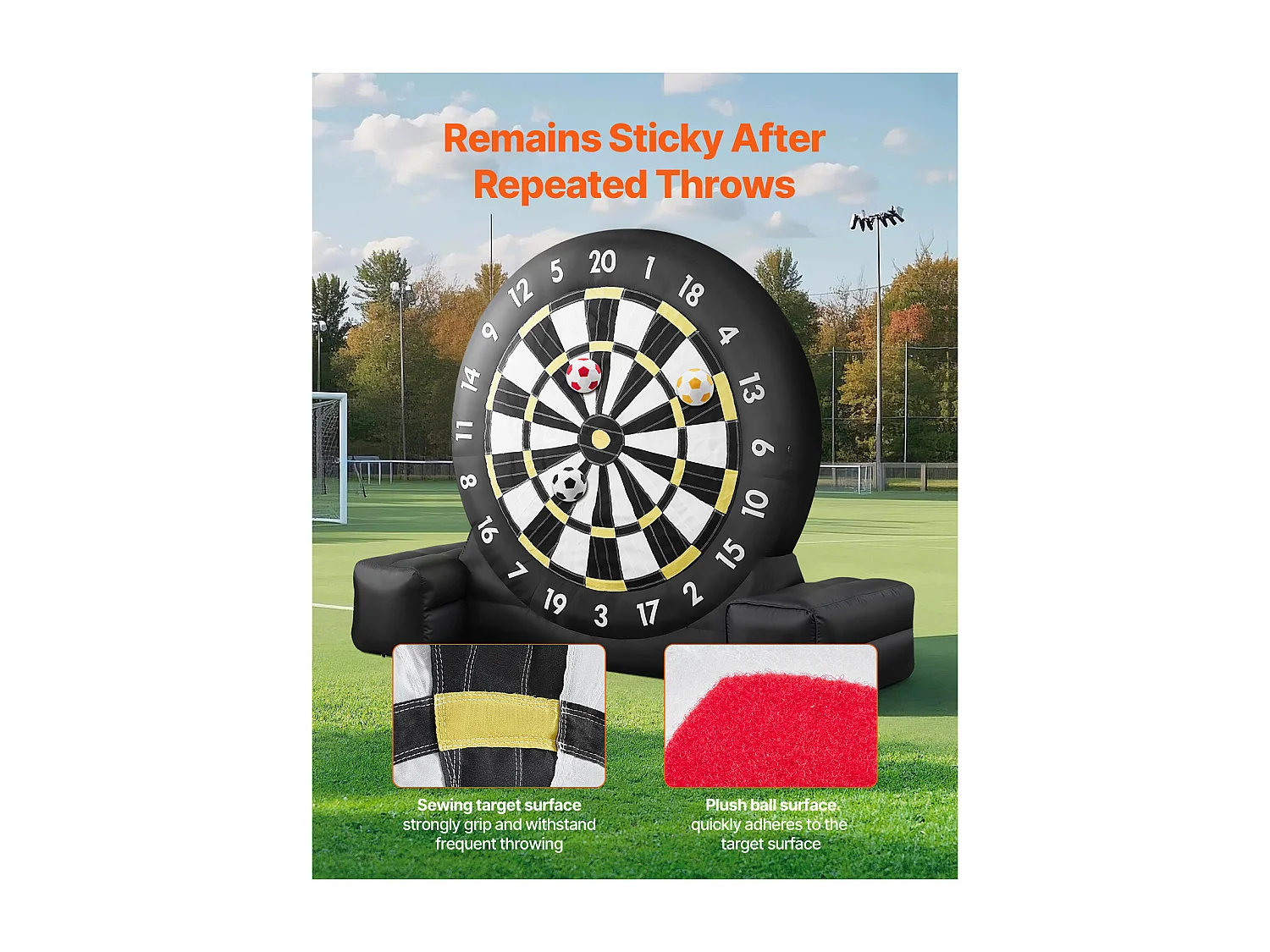 Aufblasbares Fußballtor SucceBuy, 3000 mm, 9 Bälle und Luftpumpe