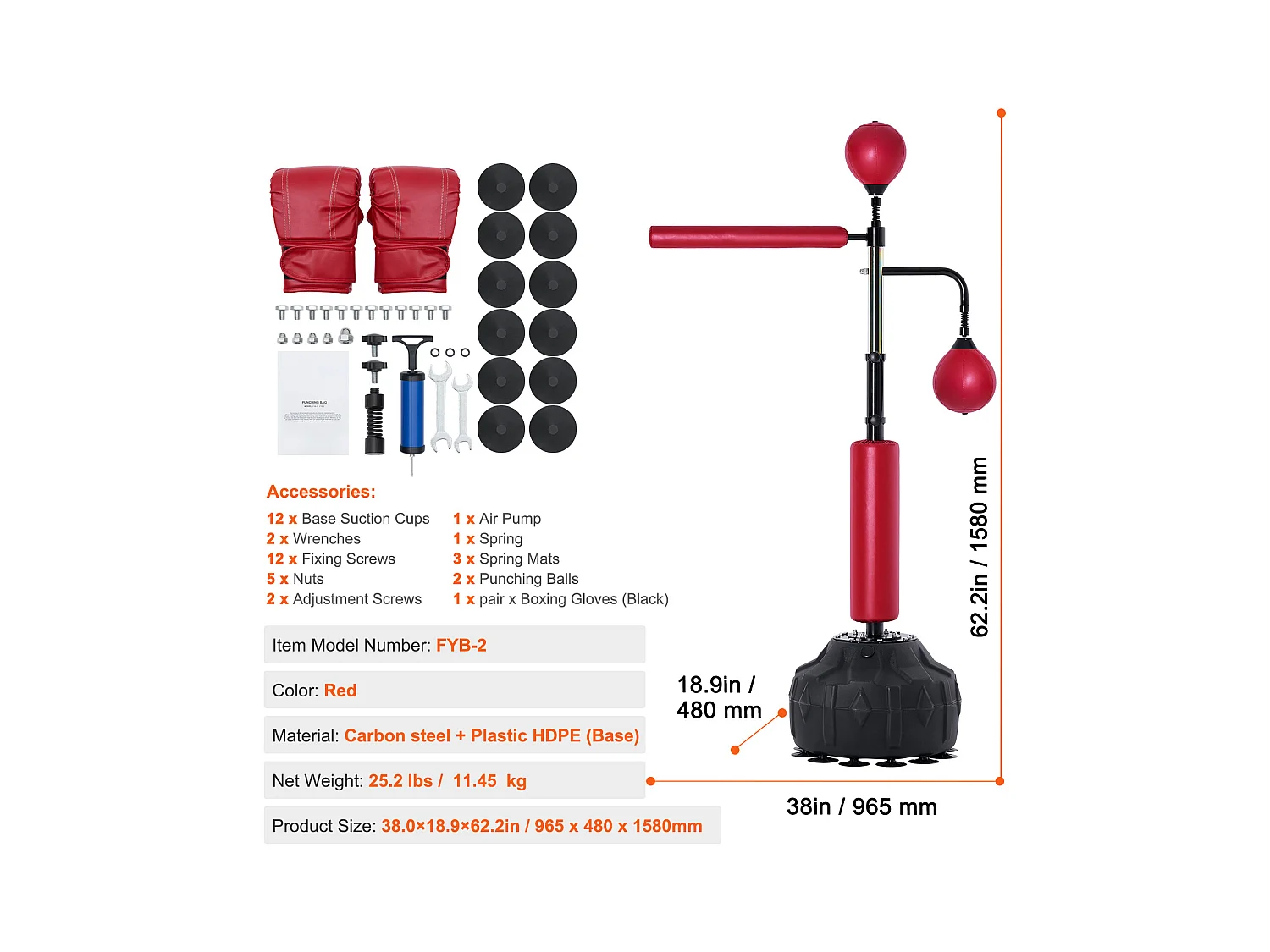 Sac de Frappe SucceBuy, Sac de Frappe Réflexe avec Support pour Adolescents et Adultes
