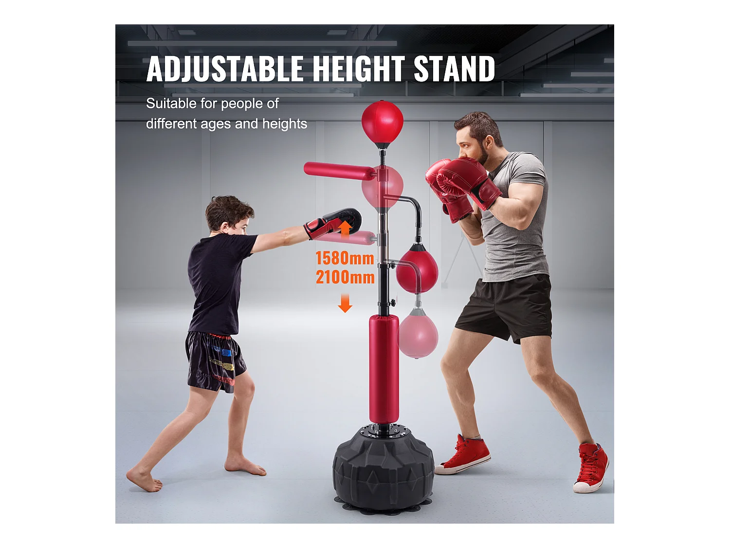 Sac de Frappe SucceBuy, Sac de Frappe Réflexe avec Support pour Adolescents et Adultes