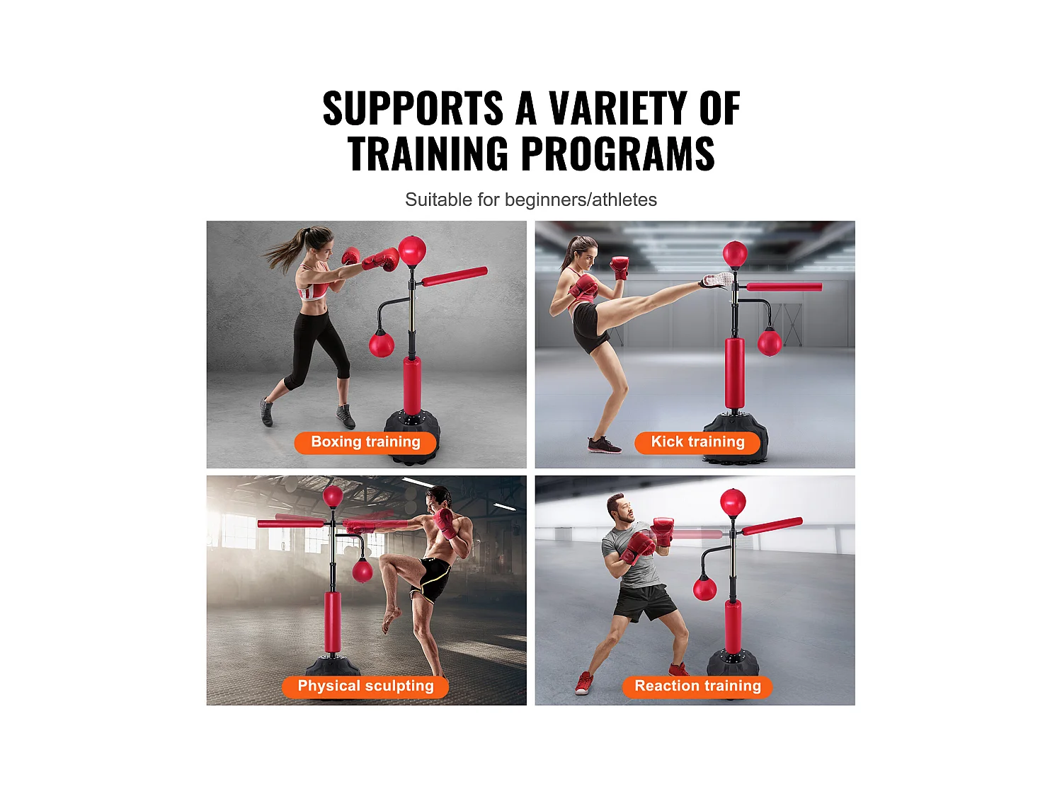 Sac de Frappe SucceBuy, Sac de Frappe Réflexe avec Support pour Adolescents et Adultes