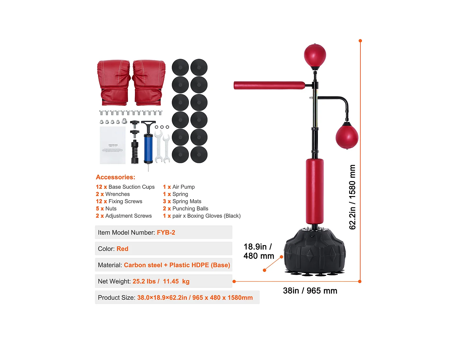 Sac de Frappe SucceBuy, Sac de Frappe Réflexe avec Support pour Adolescents et Adultes