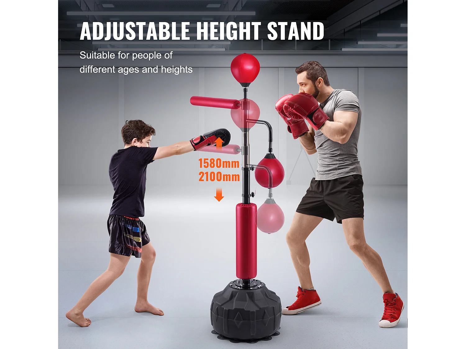 Sac de Frappe SucceBuy, Sac de Frappe Réflexe avec Support pour Adolescents et Adultes