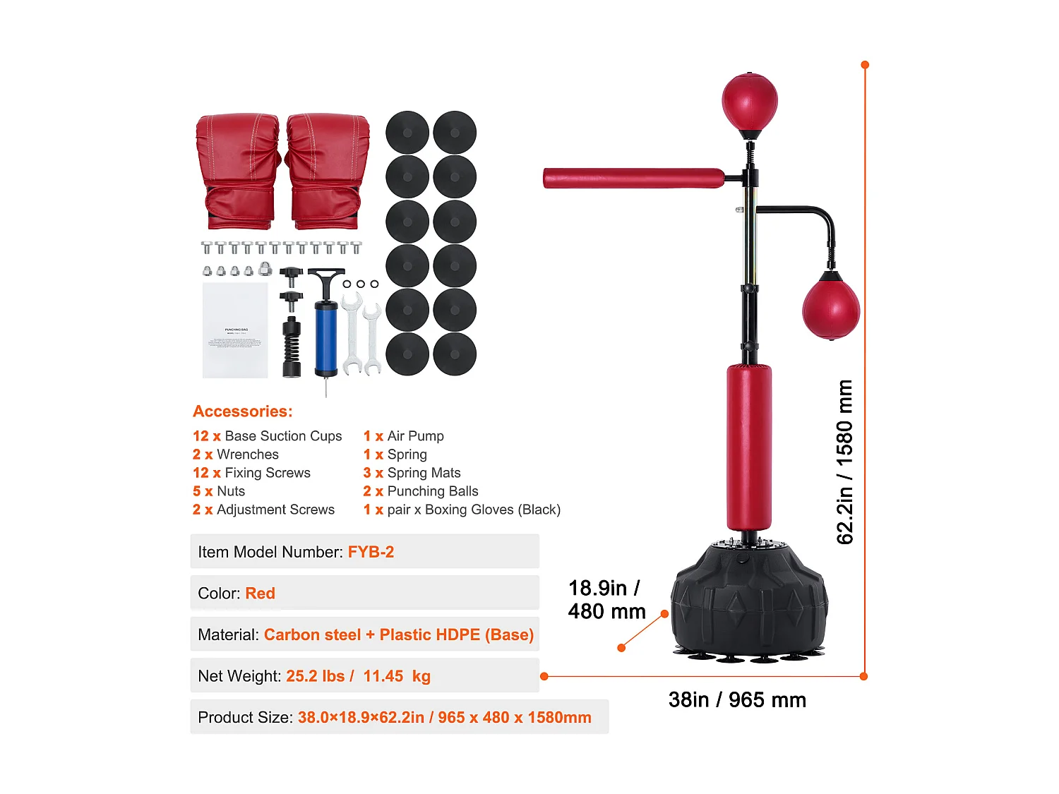 Sac de Frappe SucceBuy, Sac de Frappe Réflexe avec Support pour Adolescents et Adultes