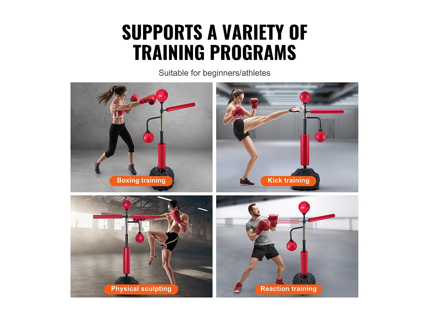 Sac de Frappe SucceBuy, Sac de Frappe Réflexe avec Support pour Adolescents et Adultes