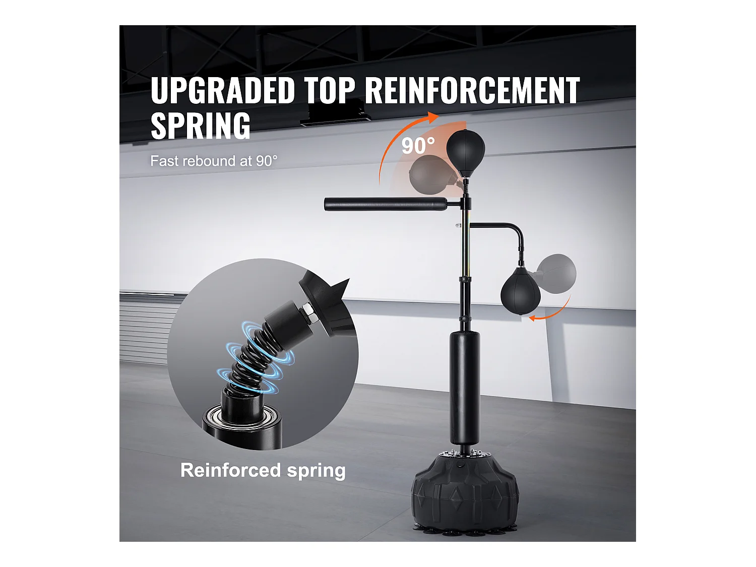 Sac de Frappe SucceBuy, Entraîneur de Vitesse de Boxe RÉglable, Acier au Carbone et PEHD, Noir