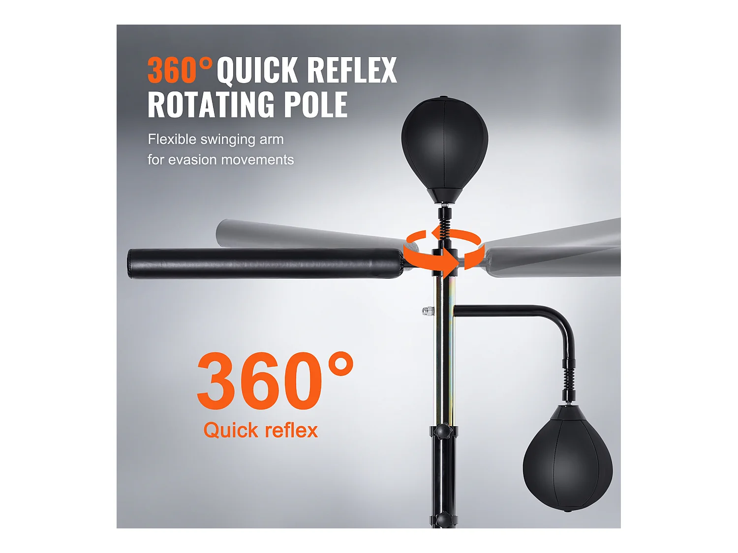 Sac de Frappe SucceBuy, Entraîneur de Vitesse de Boxe RÉglable, Acier au Carbone et PEHD, Noir