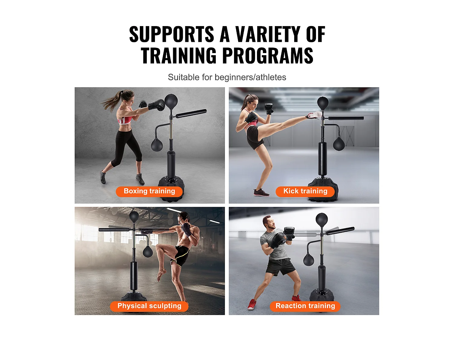 Sac de Frappe SucceBuy, Entraîneur de Vitesse de Boxe RÉglable, Acier au Carbone et PEHD, Noir