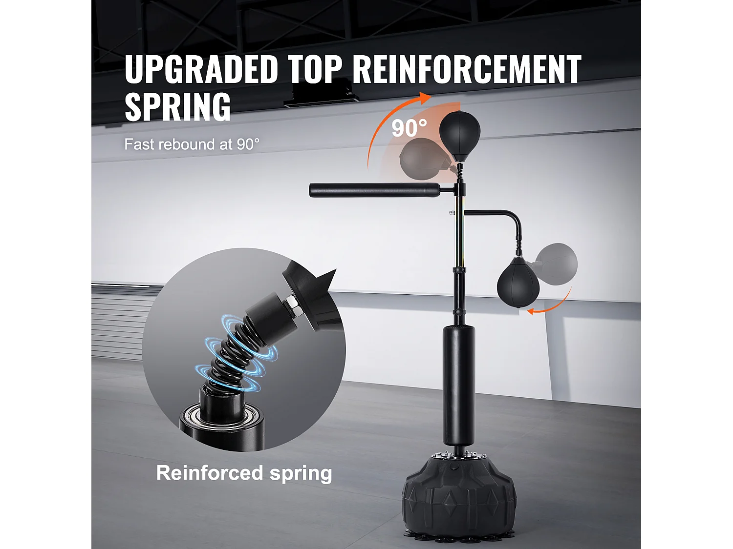 Sac de Frappe SucceBuy, Entraîneur de Vitesse de Boxe RÉglable, Acier au Carbone et PEHD, Noir