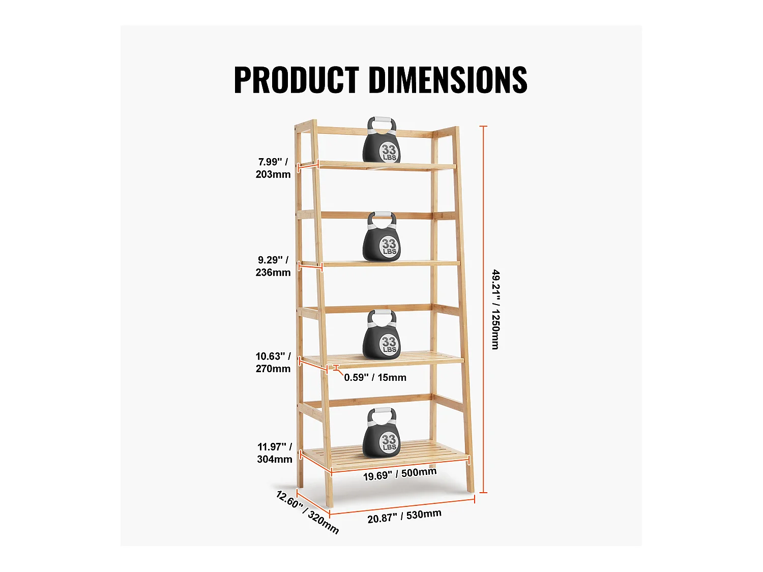 Estante SucceBuy de Bambú a 4 Niveles Estante de Almacenamiento en Escalera Trapezoidal para Baño, Dormitorio, Oficina, Estudio, Madera Natural