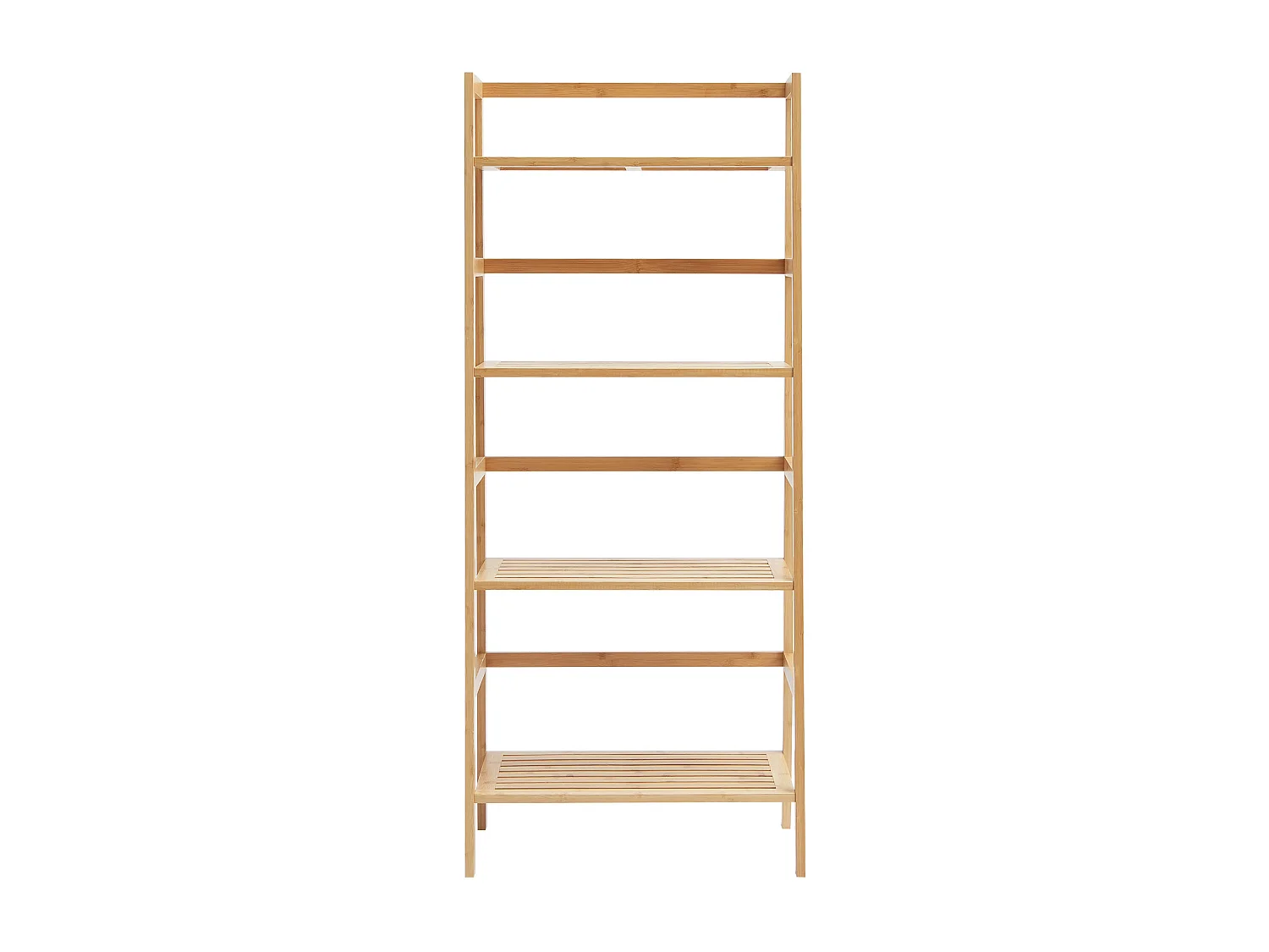 Étagère SucceBuy en Bambou à 4 Niveaux Étagère de Rangement à Échelle Trapézoïdale pour Salle de Bain, Chambre, Bureau, Étude, Bois Naturel