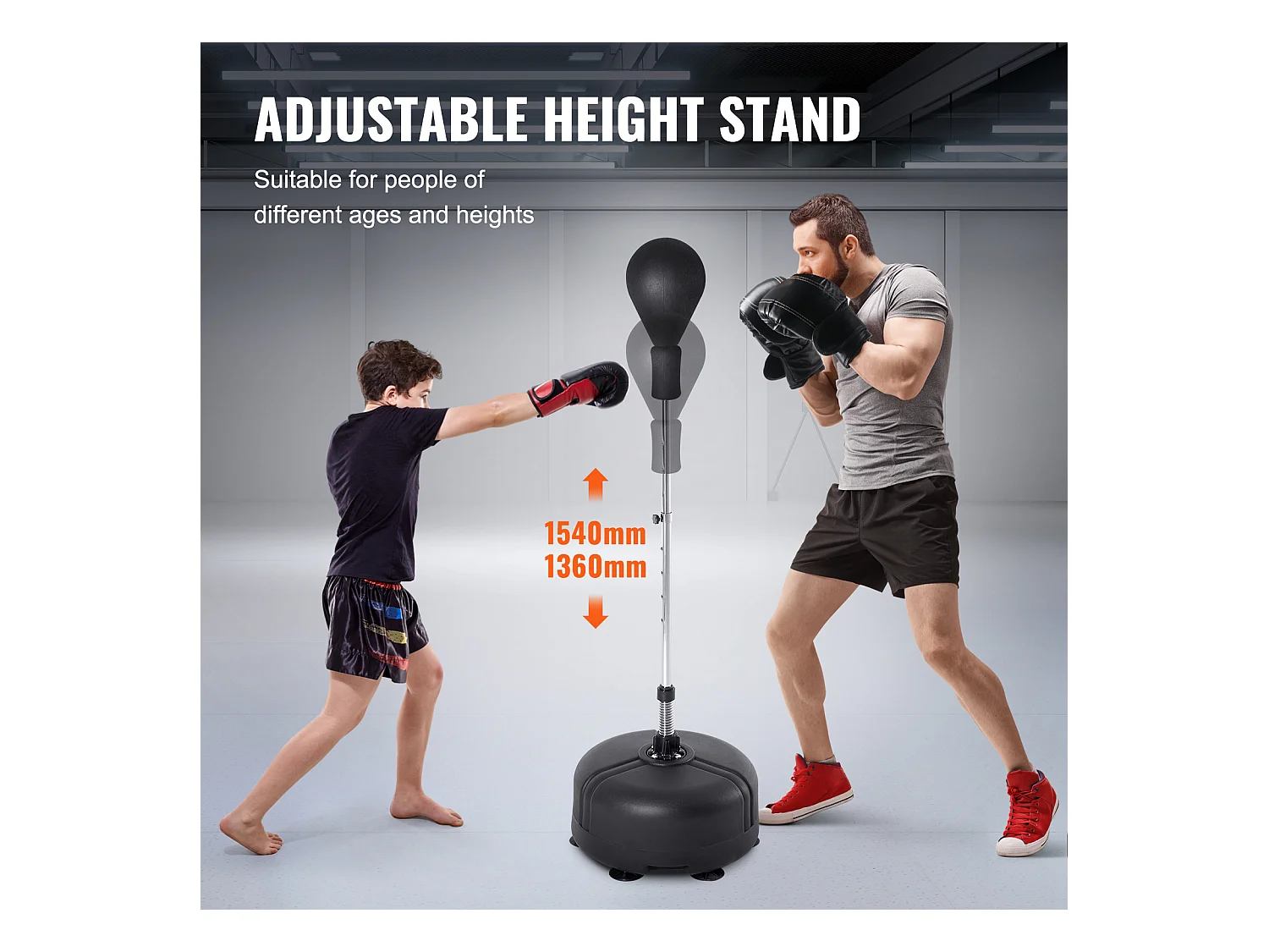 Sac de Frappe SucceBuy, Sac de Frappe Autoportant Réglable en Hauteur, pour Exercice à Domicile, Soulagement du Stress et Fitness