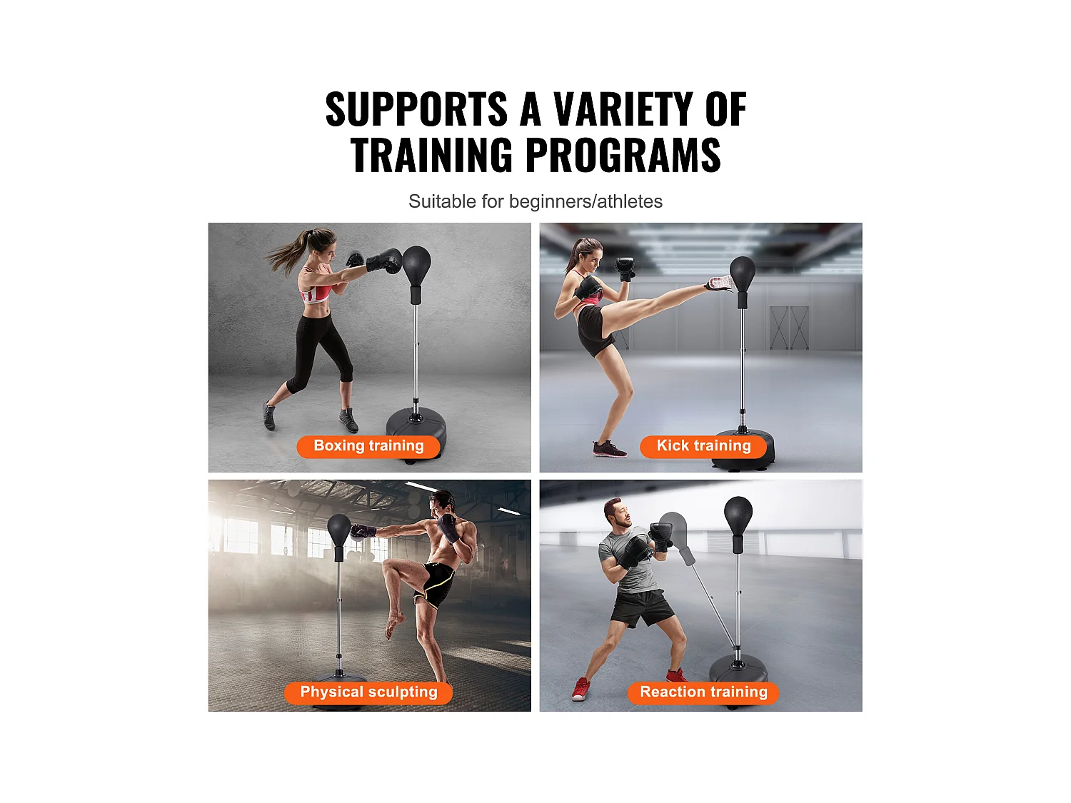 Sac de Frappe SucceBuy, Sac de Frappe Autoportant Réglable en Hauteur, pour Exercice à Domicile, Soulagement du Stress et Fitness