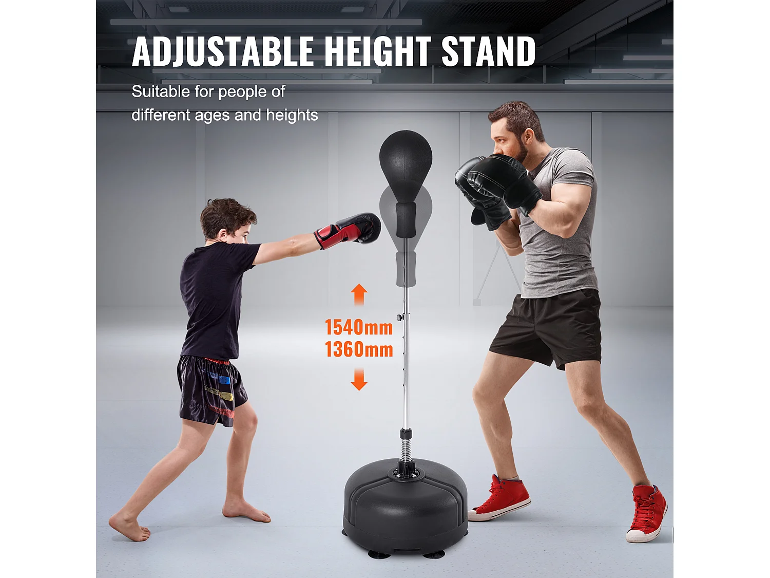 Sac de Frappe SucceBuy, Sac de Frappe Autoportant Réglable en Hauteur, pour Exercice à Domicile, Soulagement du Stress et Fitness