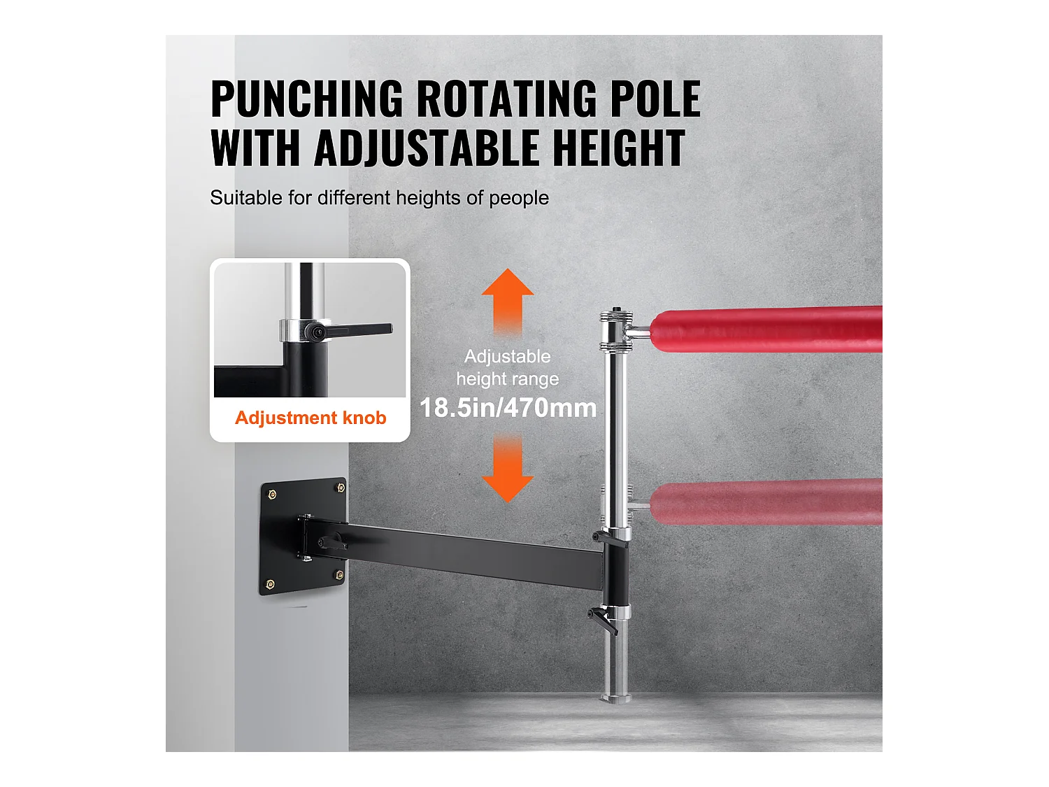 Sac de Frappe SucceBuy, Barre de Boxe Murale Réglable avec Gants Rouge, pour Exercice à Domicile, Soulagement du Stress et Fitness