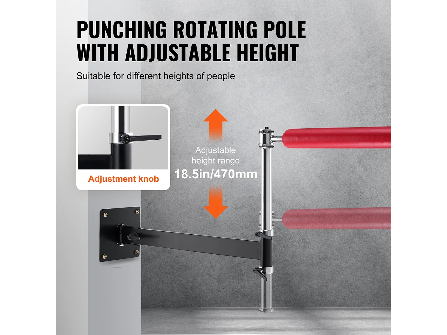 Sac de Frappe SucceBuy, Barre de Boxe Murale Réglable avec Gants Rouge, pour Exercice à Domicile, Soulagement du Stress et Fitness