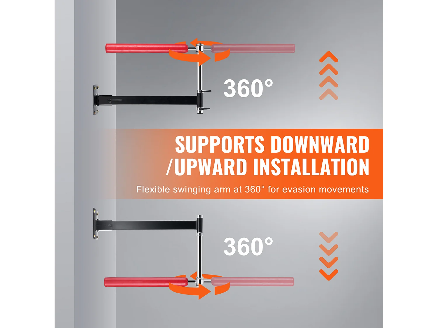Sac de Frappe SucceBuy, Barre de Boxe Murale Réglable avec Gants Rouge, pour Exercice à Domicile, Soulagement du Stress et Fitness