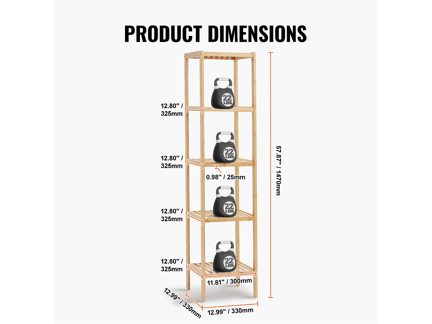 Étagère SucceBuy d'Angle sur Pied Étagère à Échelle en Bambou à 5 Niveaux Support pour Salle de Bain, Chambre, Bureau, Étude, Bois Naturel
