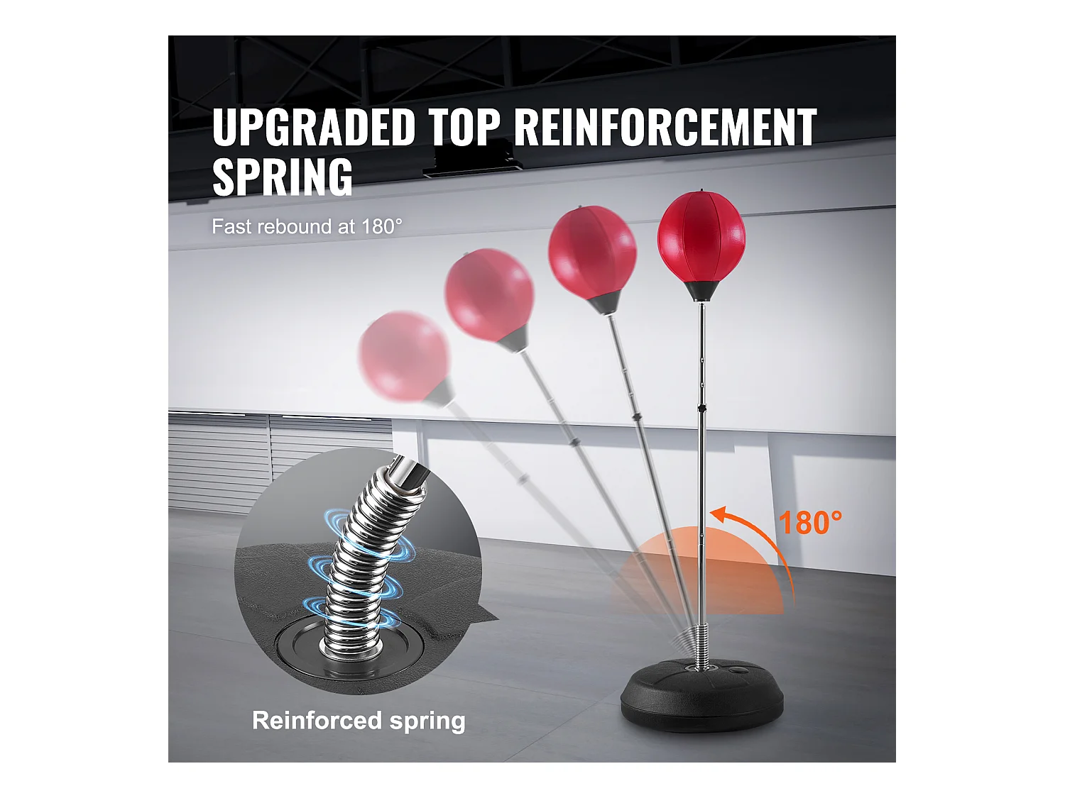 Sac de Frappe SucceBuy, Sac de Boxe Réflexe, Gants de Boxe et Support Inclus, pour Exercice à Domicile, Soulagement du Stress et Fitness