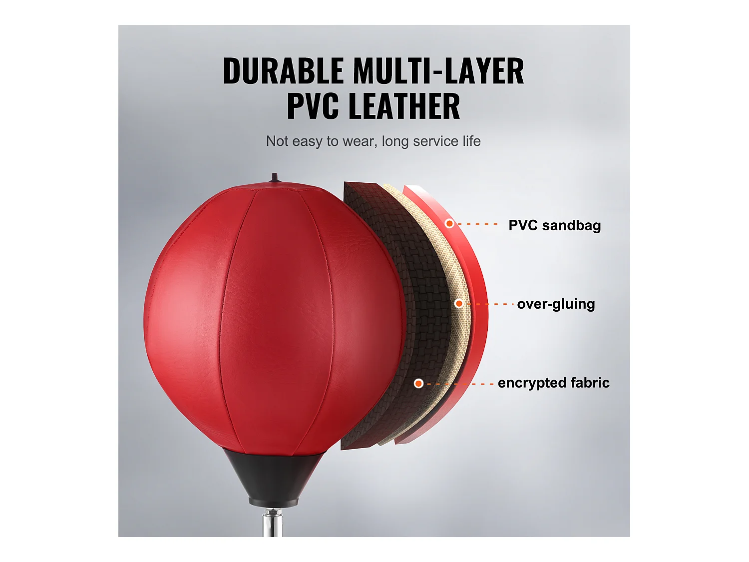 Sac de Frappe SucceBuy, Sac de Boxe Réflexe, Gants de Boxe et Support Inclus, pour Exercice à Domicile, Soulagement du Stress et Fitness