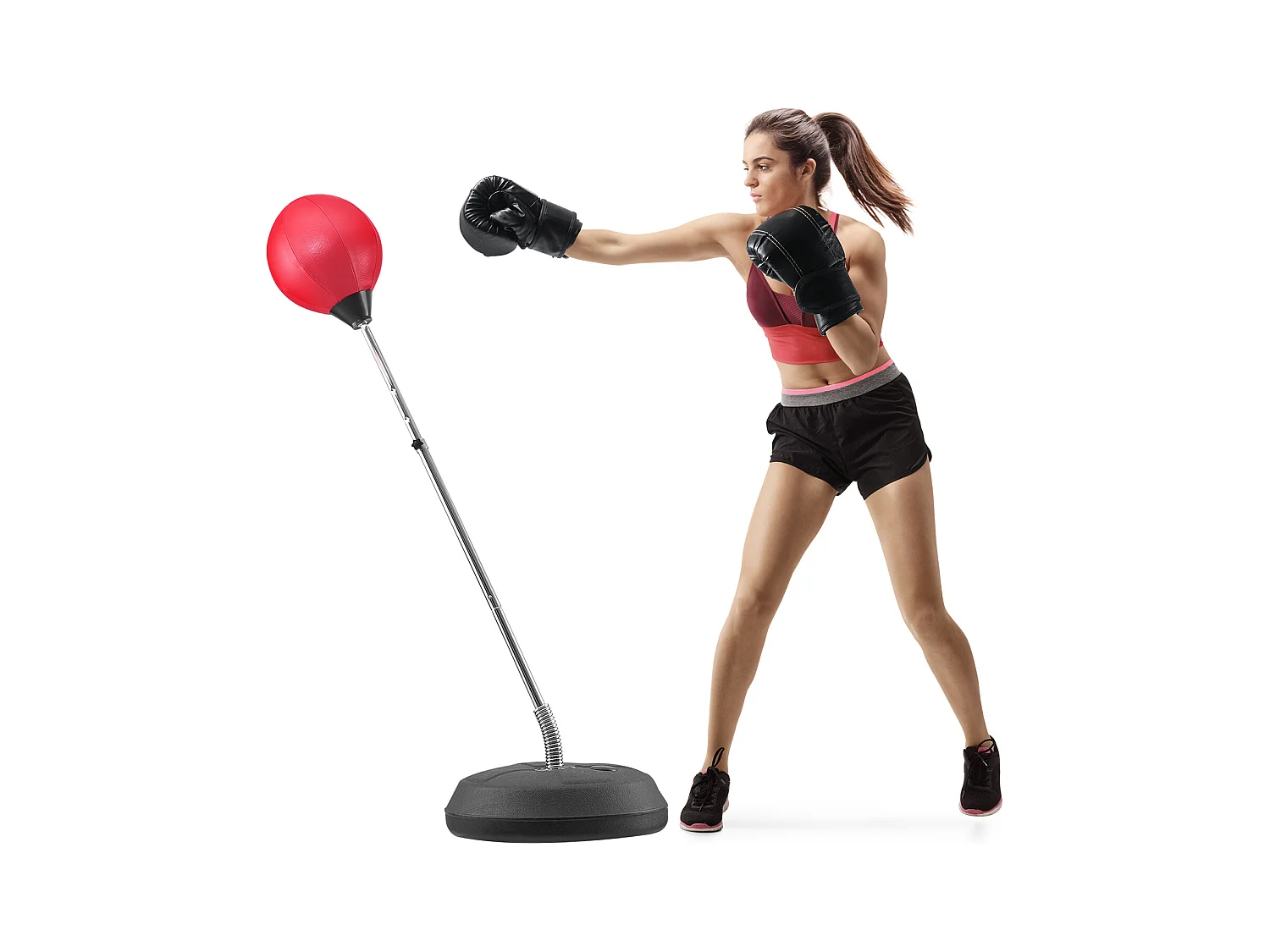 Sac de Frappe SucceBuy, Sac de Boxe Réflexe, Gants de Boxe et Support Inclus, pour Exercice à Domicile, Soulagement du Stress et Fitness