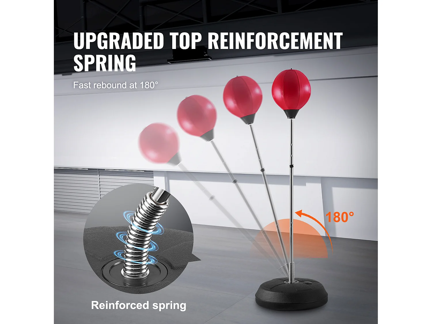 Sac de Frappe SucceBuy, Sac de Boxe Réflexe, Gants de Boxe et Support Inclus, pour Exercice à Domicile, Soulagement du Stress et Fitness