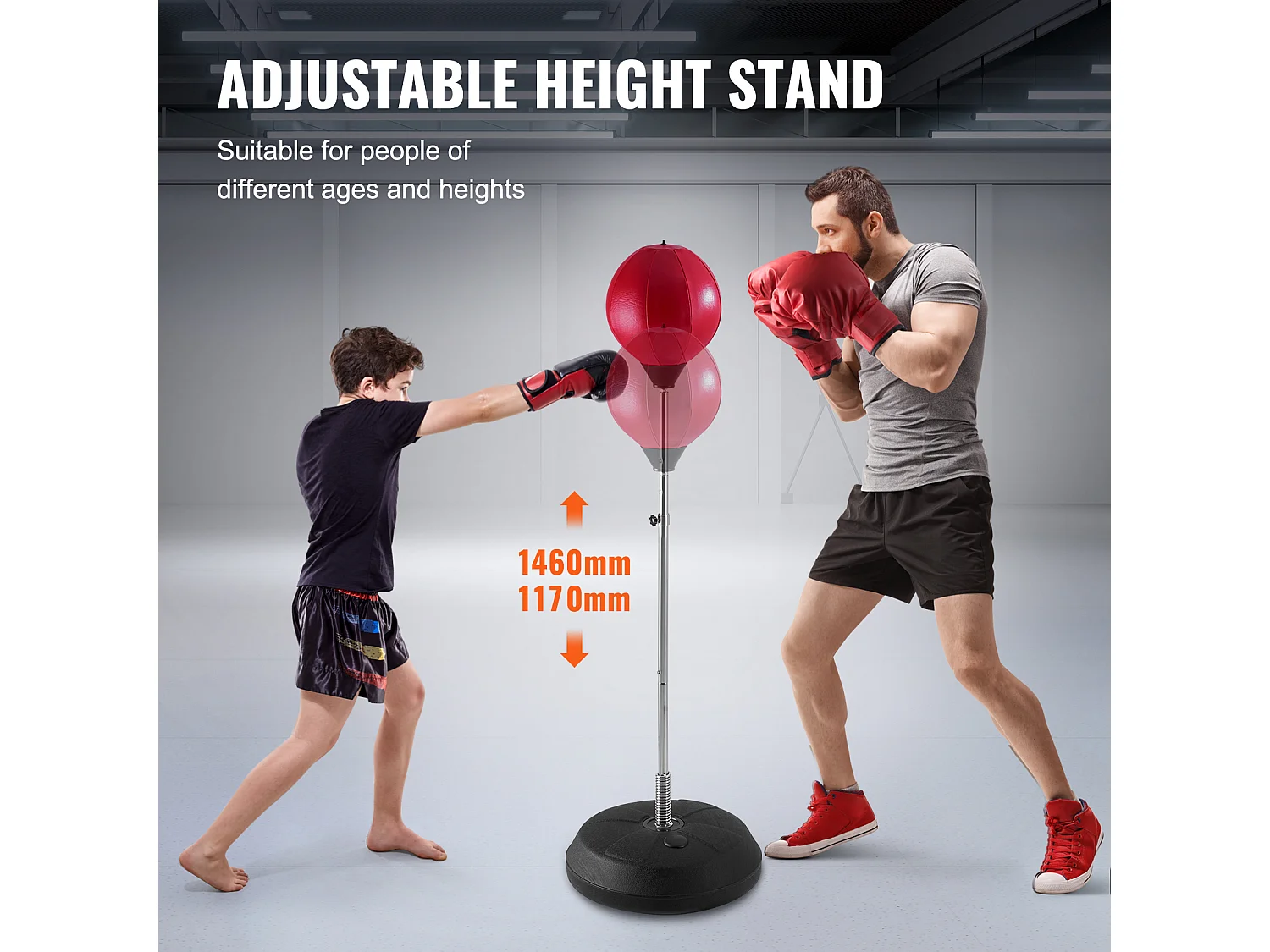 Sac de Frappe SucceBuy, Sac de Boxe Réflexe, Gants de Boxe et Support Inclus, pour Exercice à Domicile, Soulagement du Stress et Fitness